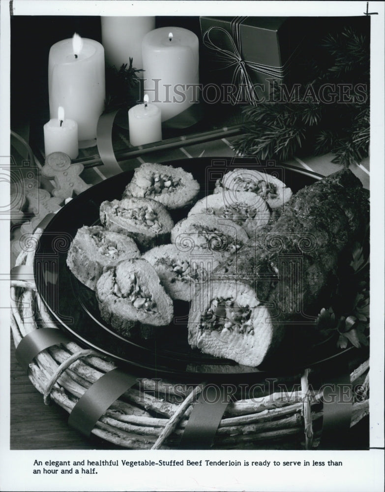 1984 Press Photo Vegetable-stuffed beef Tenderloin. - RSJ06839 - Historic Images