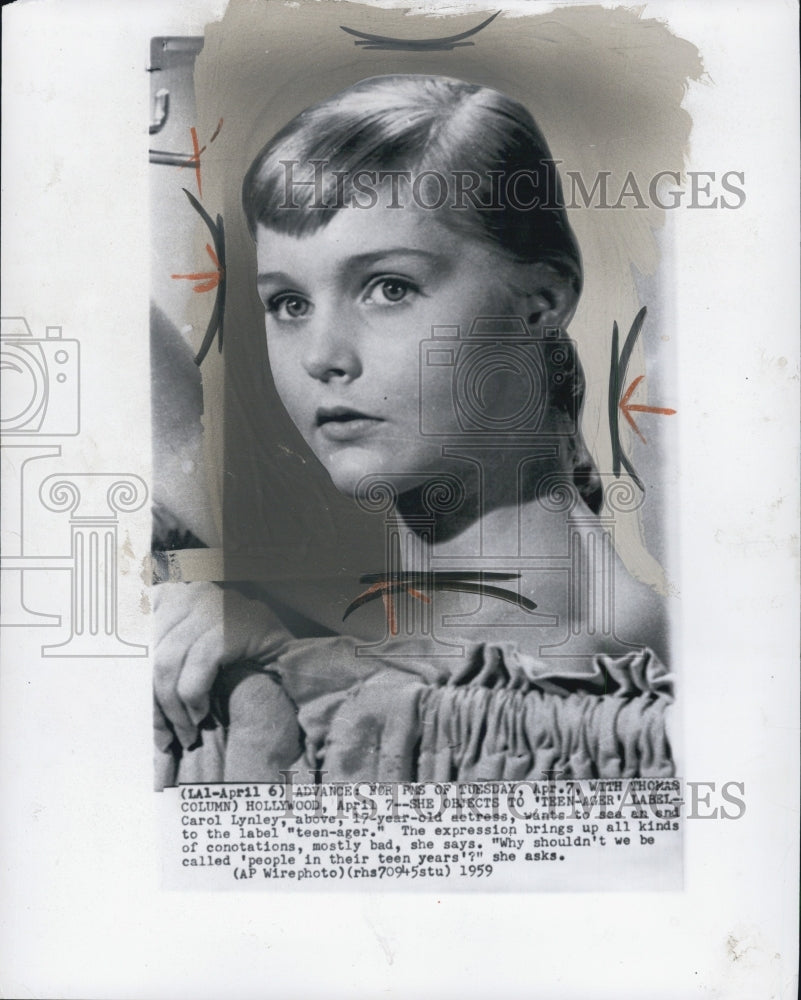 1959 Press Photo Carol Lynley - Historic Images