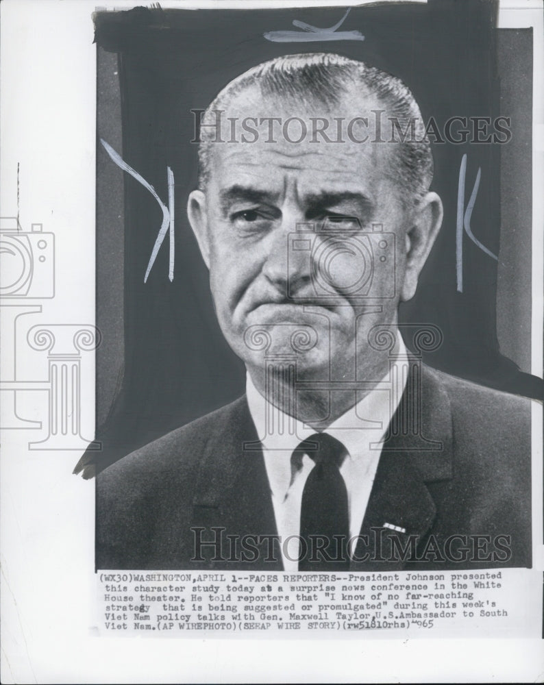 1965 Press Photo President Lyndon B Johnson - RSJ07123 - Historic Images