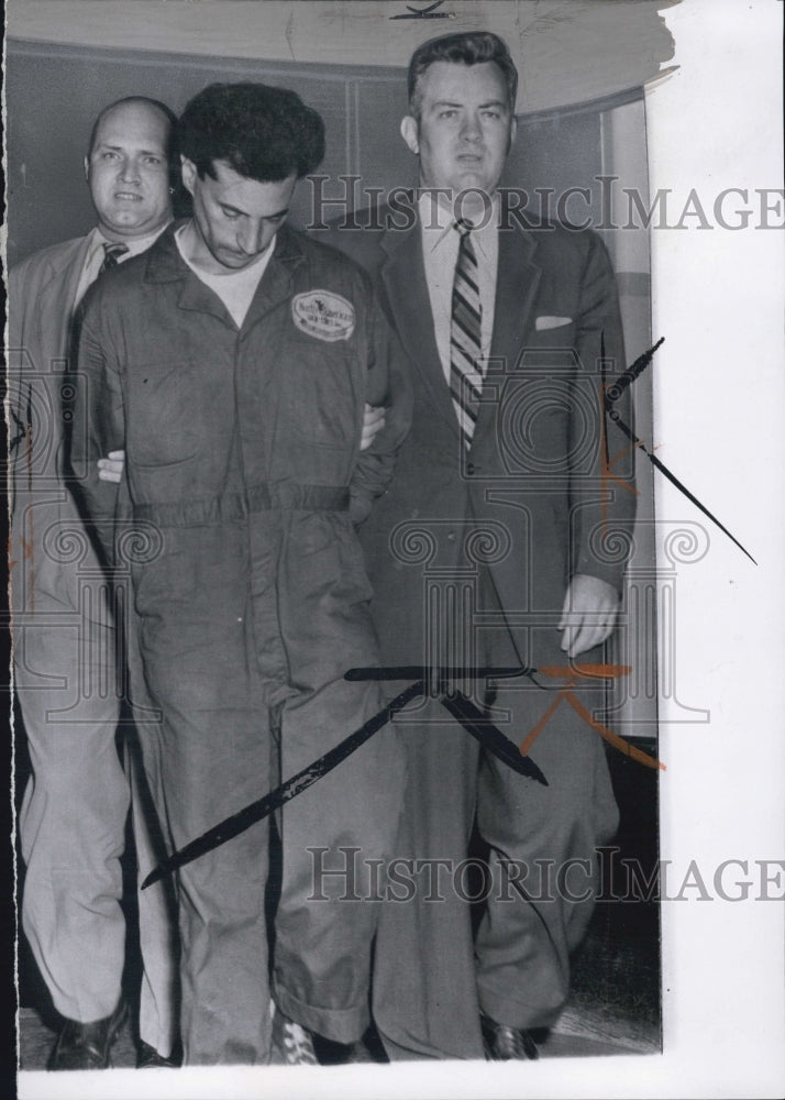 1956 Press Photo Angelo LaMarca Charged with Kidnap & Murder of Infant Weinberge - Historic Images