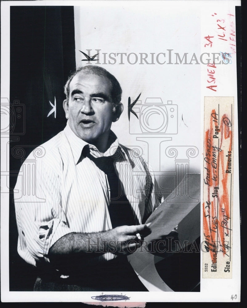 1973 Press Photo Ed Asner  American film, television, stage, and voice actor. - Historic Images