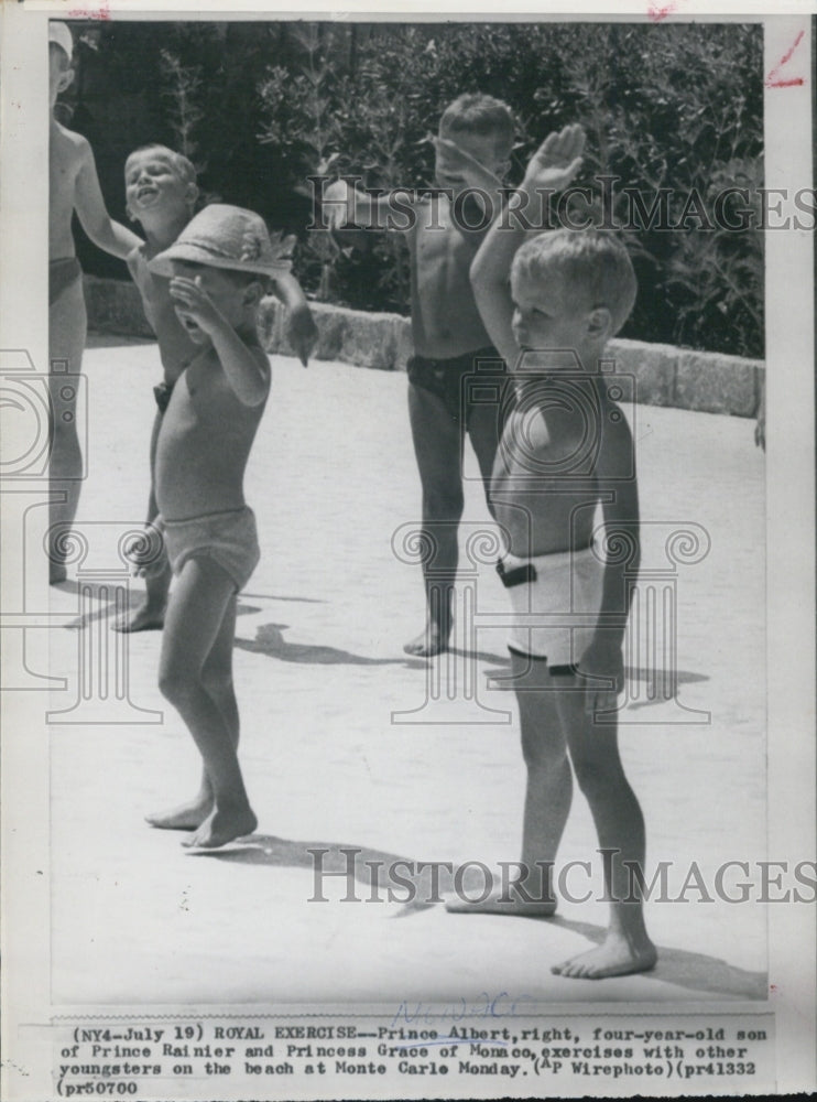 Press Photo Prince Albert of Monaco and other youngsters - RSJ08019 - Historic Images