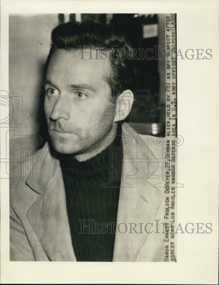 1941 Press Photo Spy Suspect Baron Ernest Frolich DeMeyer - Historic Images