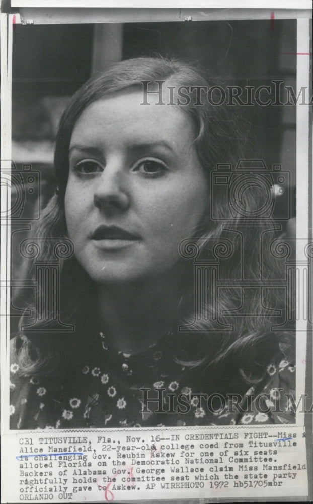 1972 Press Photo Alice Mansfield Running For Democratic Committee Seat - Historic Images