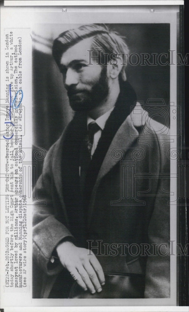1968 Press Photo Actor Toney Manning in High Court Arthur the Cat - RSJ08771 - Historic Images