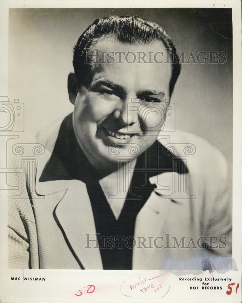 1959 Press Photo Country Singer Max Wiseman Dot Records - RSJ09515 - Historic Images