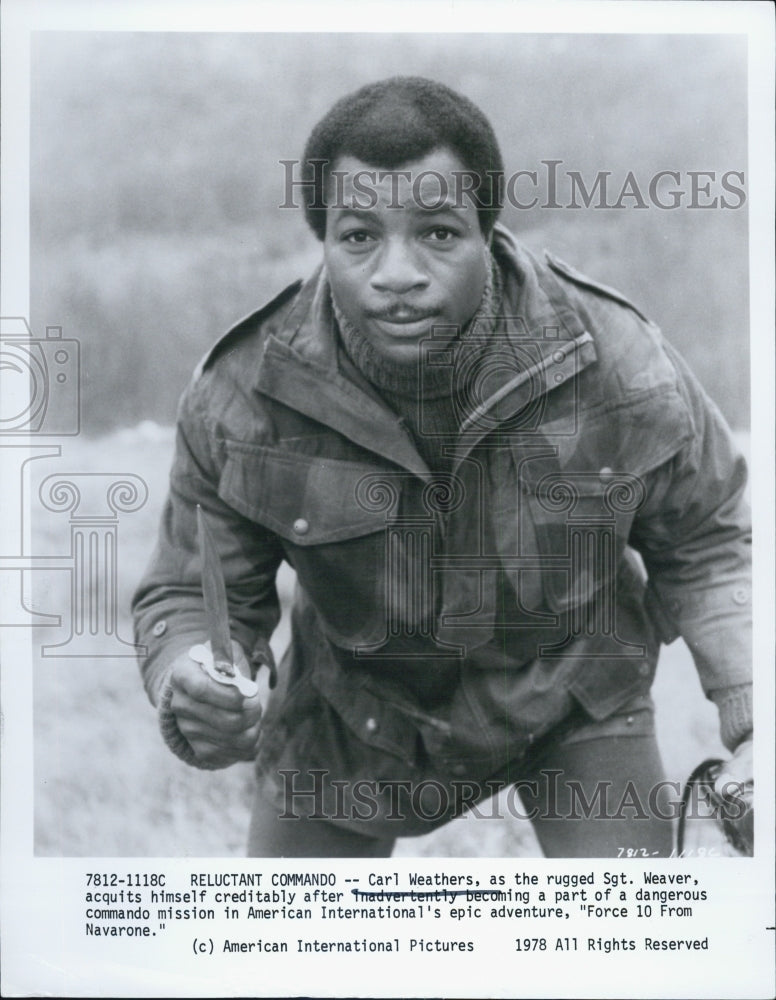 1978 Press Photo Carl Weathers in a scene from &quot;Force 10 From Navarone&quot; - Historic Images