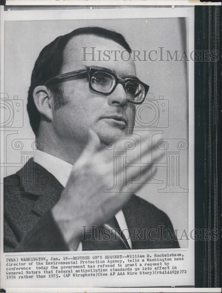 1972 Press Photo William Ruckelshaus Director Environmental Protection Agency - Historic Images