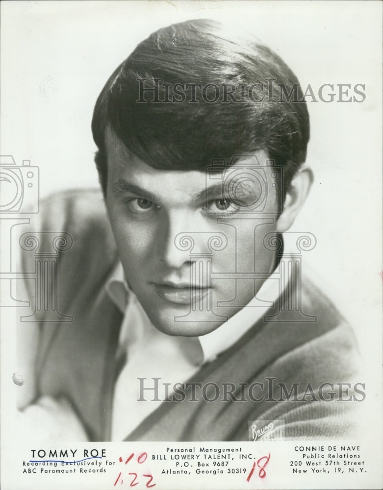 1966 Press Photo Tommy Roe Recording Musician for ABC Paramount Records - Historic Images