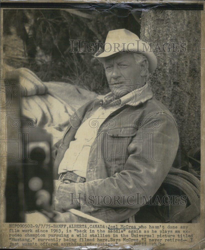 1975 Press Photo Actor Joel McCrea in the film &#39;Mustang&#39; - RSJ10577 - Historic Images