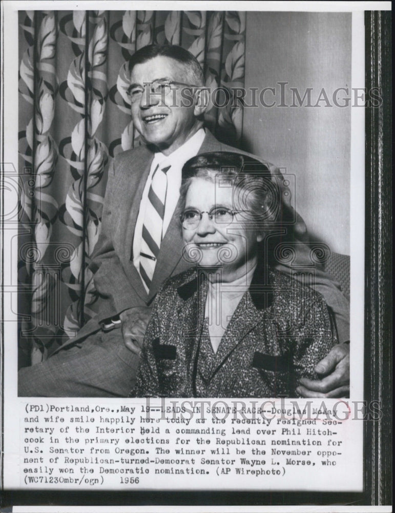 1956 Press Photo Douglas McKay, secretary of the Interior, and his wife. - Historic Images