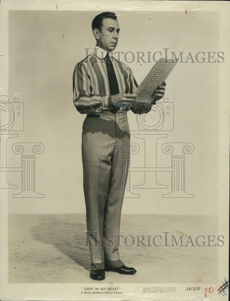 1955 Press Photo Jose Ferrer as Composer Sigmund Romberg, Deep in my Heart - Historic Images