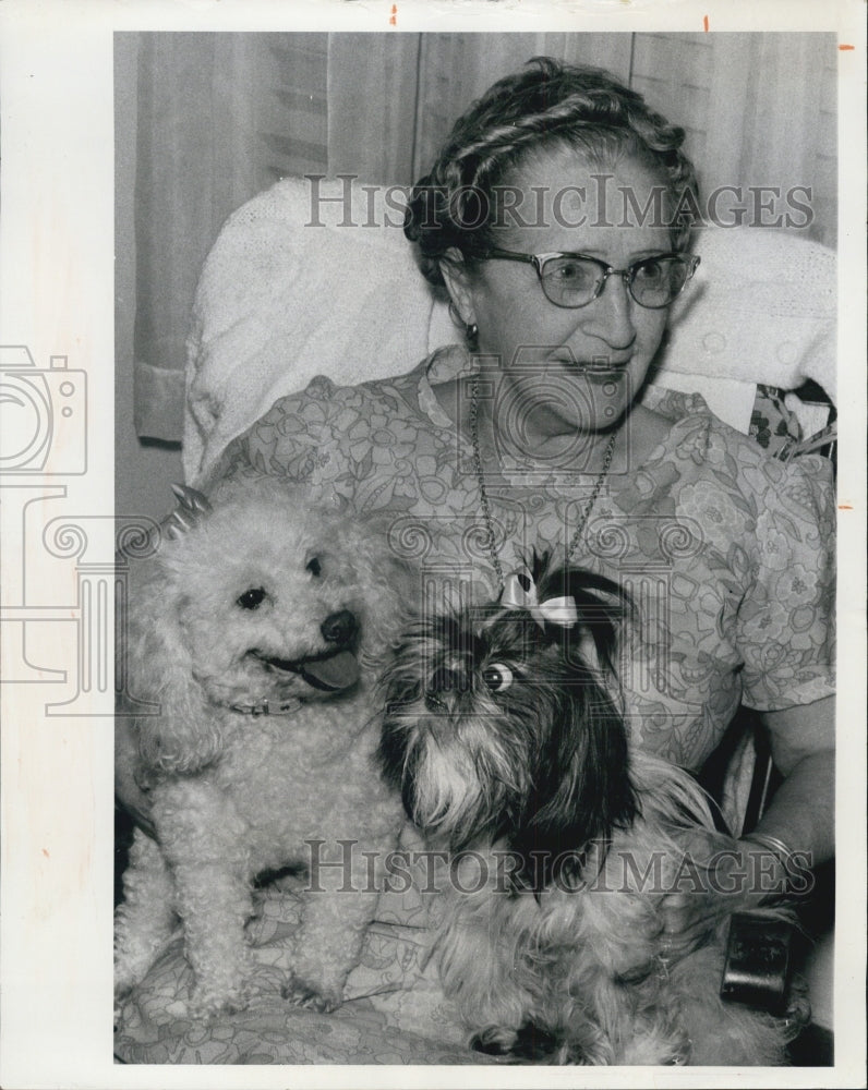 1971 Press Photo Mary Martha Ferlaine, Poodle Lisa, Shih Tzu Dolly - RSJ10919 - Historic Images