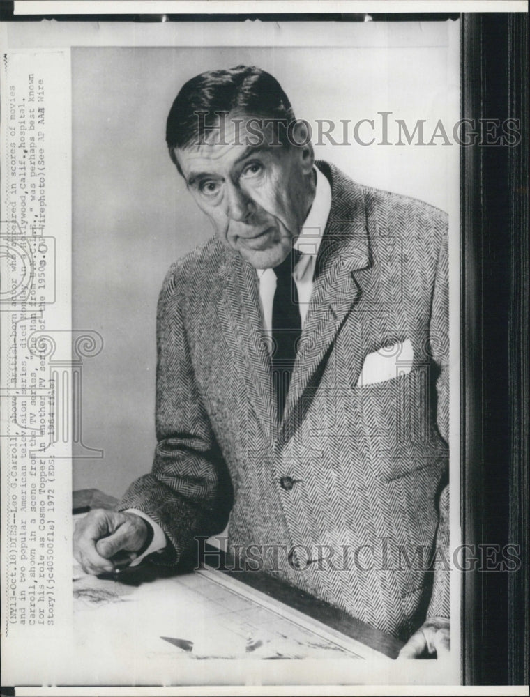 1972 Press Photo Actor Leo G. Carroll, The Man From U.N.C.L.E. - RSJ10987 - Historic Images