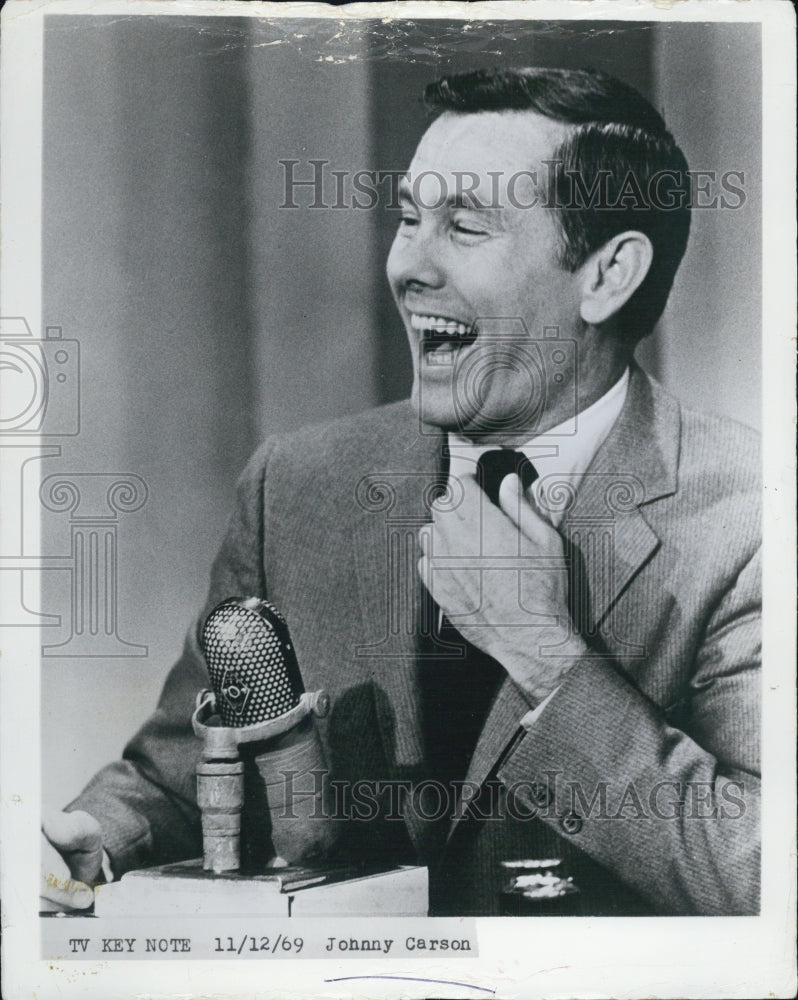 1969 Press Photo Comedian Johnny Carson Host Late Night Program The Tonight Show - Historic Images