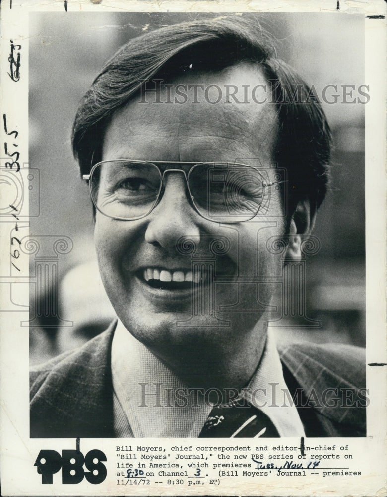 1974 Press Photo Bill Moyers, &quot;Bill Moyers Journal&quot; - RSJ11205 - Historic Images