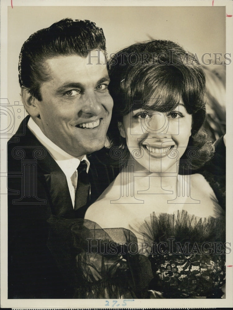 1964 Press Photo Keefe Brasselle &amp; Arlene DeMarco ,entertainers - RSJ11303 - Historic Images