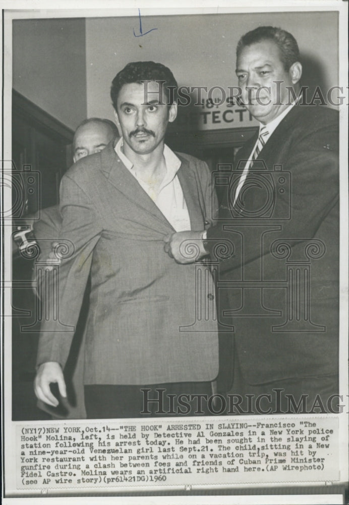 1960 Press Photo Francisco &quot;The Look&quot; Molina is arrested for murder - RSJ11865 - Historic Images