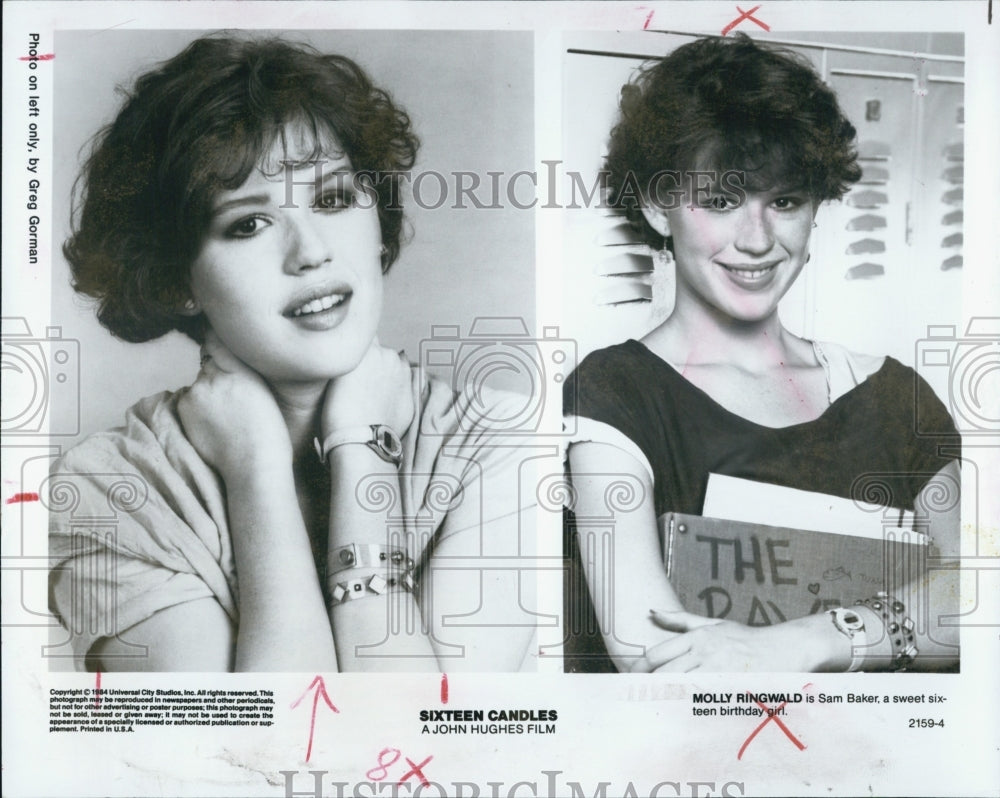 1985 Press Photo Actress Molly Ringwald stars as Sam Baker in &quot;Sixteen Candles&quot; - Historic Images