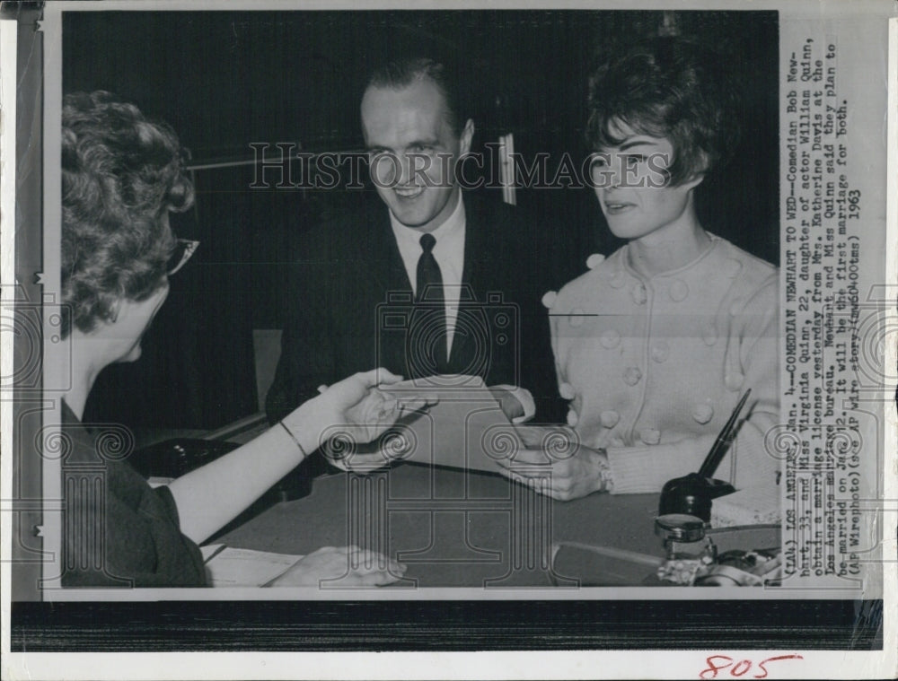 1963 Press Photo Comedian Bob Newhart, and Virginia Quinn to marry - RSJ12169 - Historic Images