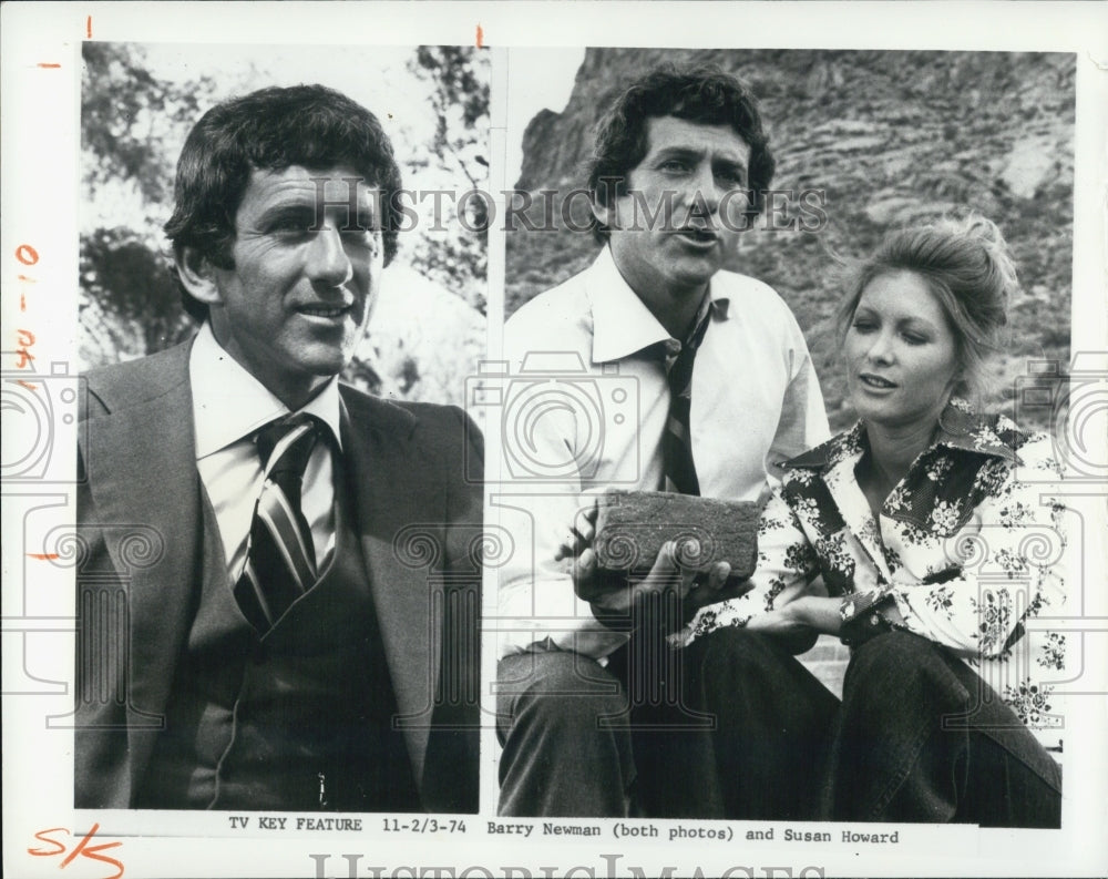 1974 Press Photo Actor Barry Newman, Actress, Writer Susan Howard - Historic Images