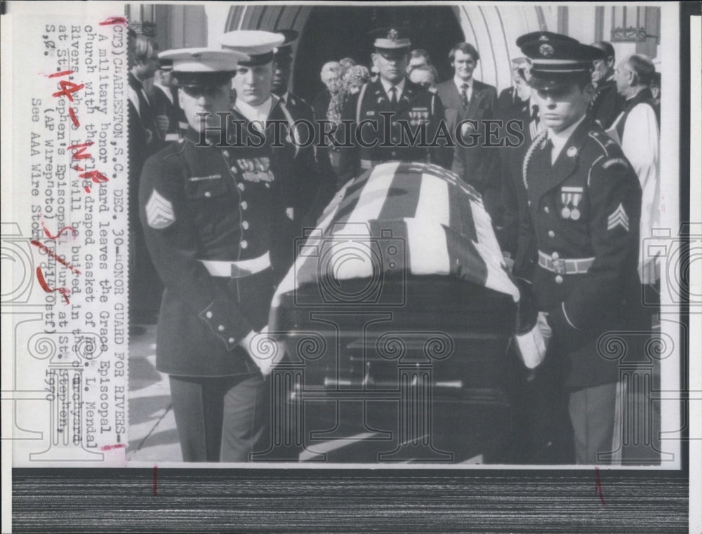 1970 Press Photo South Carolina Representative L. Mendel Rivers Funeral - Historic Images