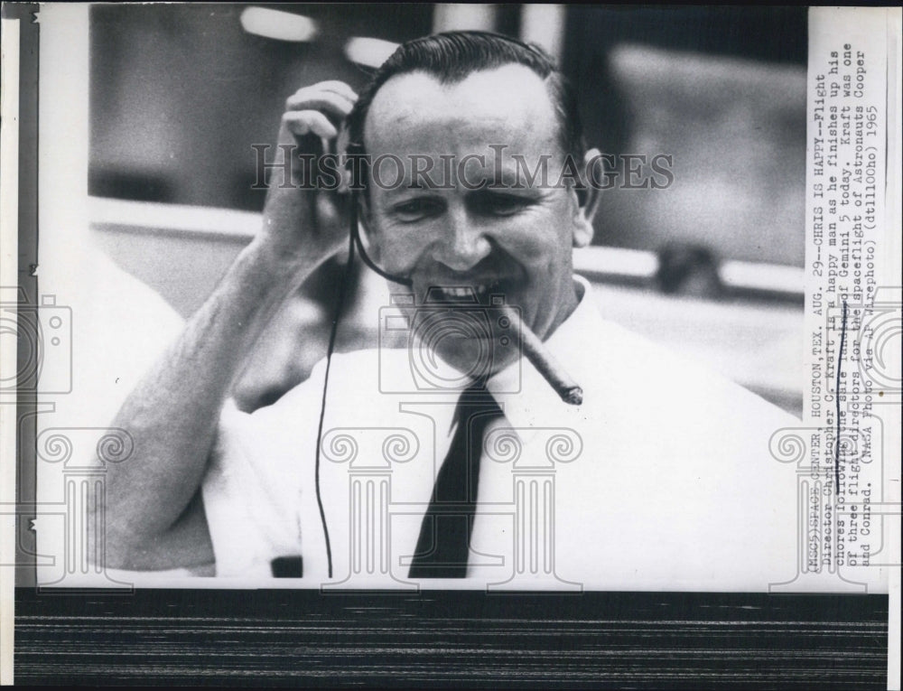 1965 Christopher Kraft Flight Director NASA Houston Gemini 5 Craft - Historic Images