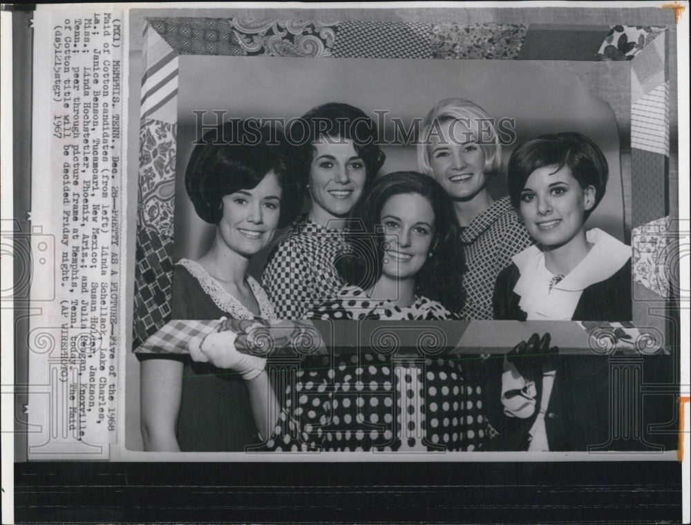 Press Photo 1968 Maid of Cotton Beauty Pageant Candidates - RSJ12827 - Historic Images