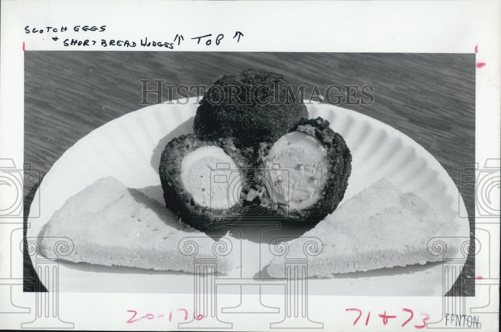 1986 Press Photo Scotch eggs made by Sandy Collman - RSJ13619 - Historic Images