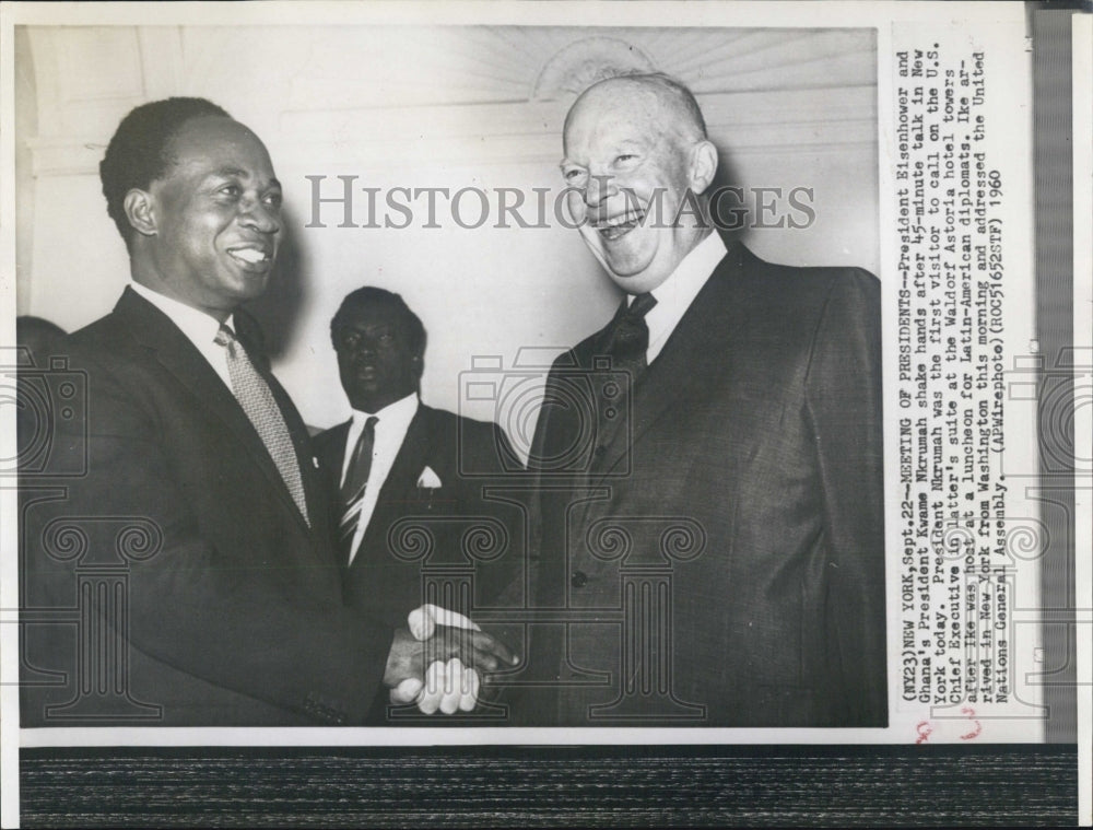 1960 Press Photo President Eisenhower &amp; Ghana Pres Kwame Nkrumah - RSJ13665 - Historic Images