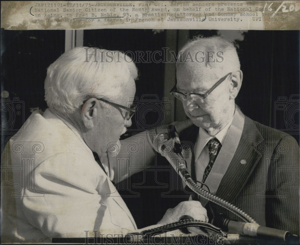 1975 Natl Senior Citizen of the Month Fred Noble and Col Marian-Historic Images