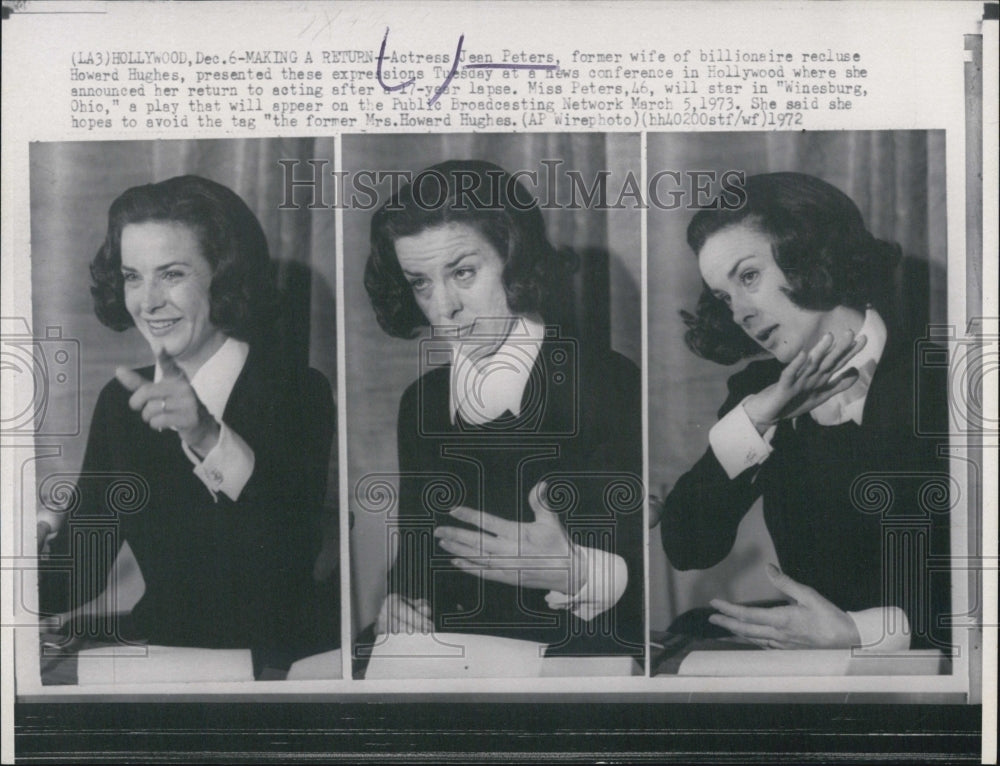 1972 Actress Jean Peters former wife Howard Hughes-Historic Images