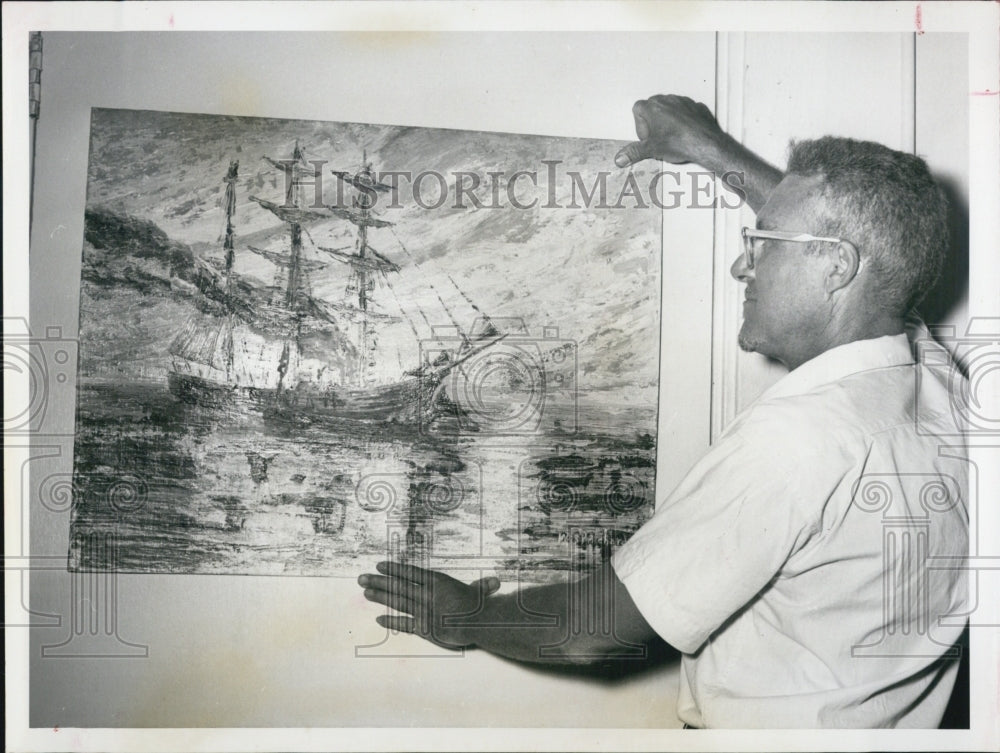 1962 Press Photo Moby Dick painting artist Wes Pritchard arts - RSJ14271 - Historic Images