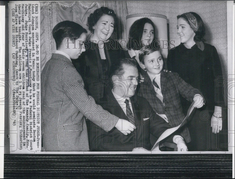 1965 Press Photo President Johnson Nominates Francis X Morrissey To Court Post - Historic Images
