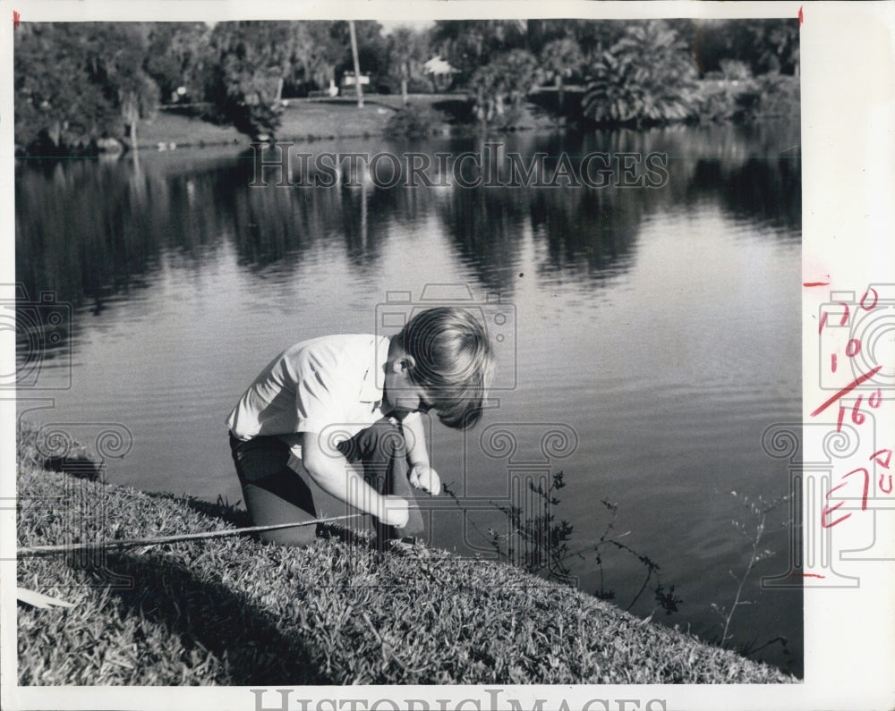 1971 Press Photo Tommy Baker Orange Lake Fishathon New Port Richey Florida - Historic Images