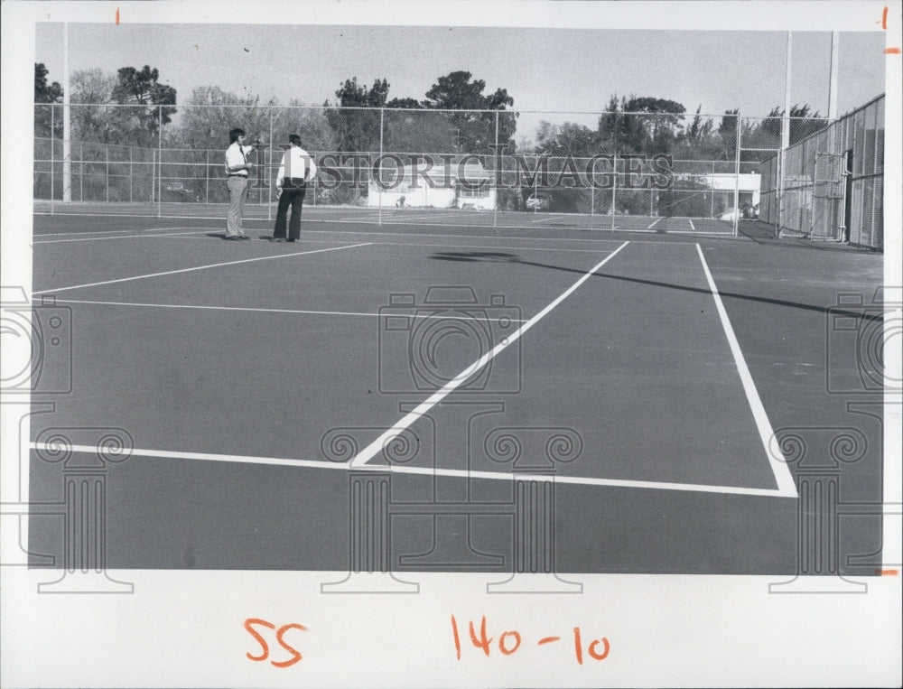 1975 Press Photo New Port Richie Fla tennis courts - Historic Images