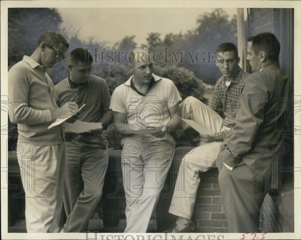 1960 Press Photo Hallas, Rex, Cutler, Goodrich, Barton at Bosgood University - Historic Images