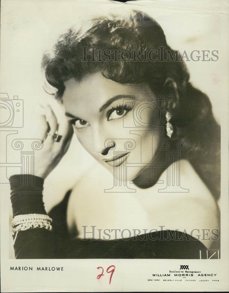 Press Photo Marion Marlowe, Singer - RSJ15073 - Historic Images