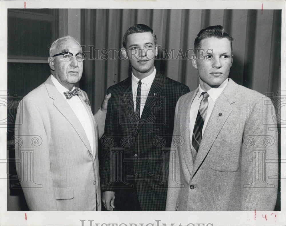 1968 Press Photo Dr. Daniel Marsh, Edward Amley, James White, Boston University - Historic Images