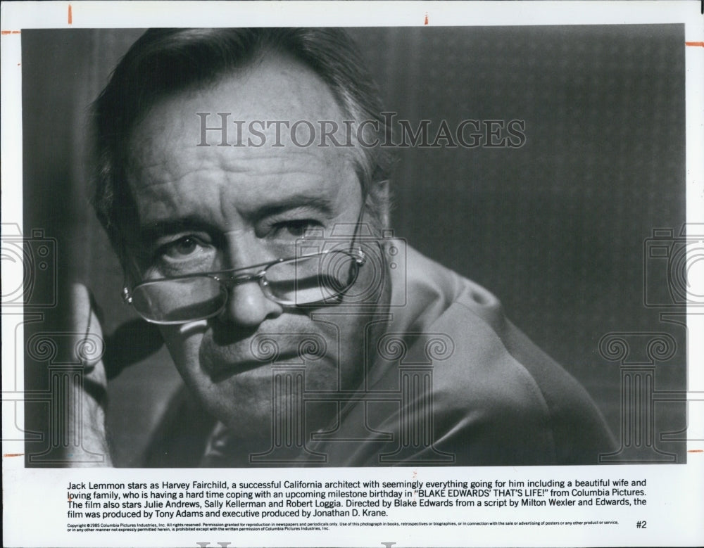 1986 Press Photo Actor Jack Lemmon Movie ThatÃƒÂ¢Ã¢â€šÂ¬Ã¢â€žÂ¢s Life - Historic Images