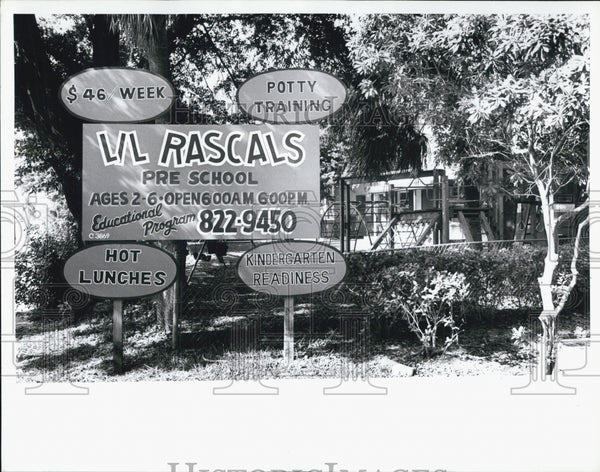 1988 Lil Rascals Preschool Day Care Center Sign - RSJ15759 - Historic ...