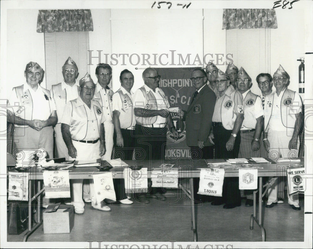 1978, High Point Lions Greet Their New District Governor Bob Nunn - Historic Images