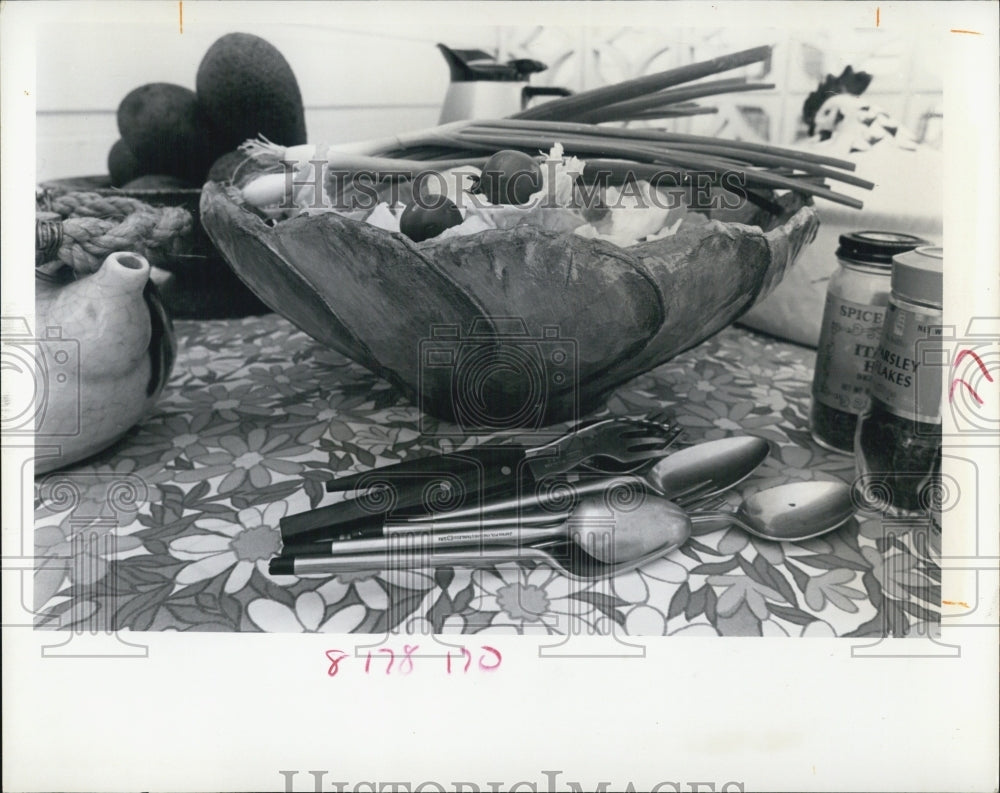 1971 Press Photo Rah Rah Lettuce Bowl Used To Hold Salad - RSJ15929 - Historic Images