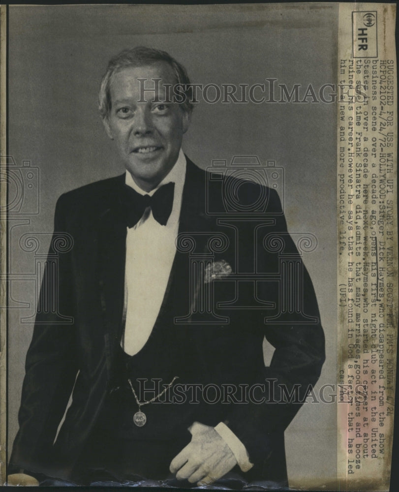 1972 Press Photo Singer Dick Haymes - RSJ16727 - Historic Images