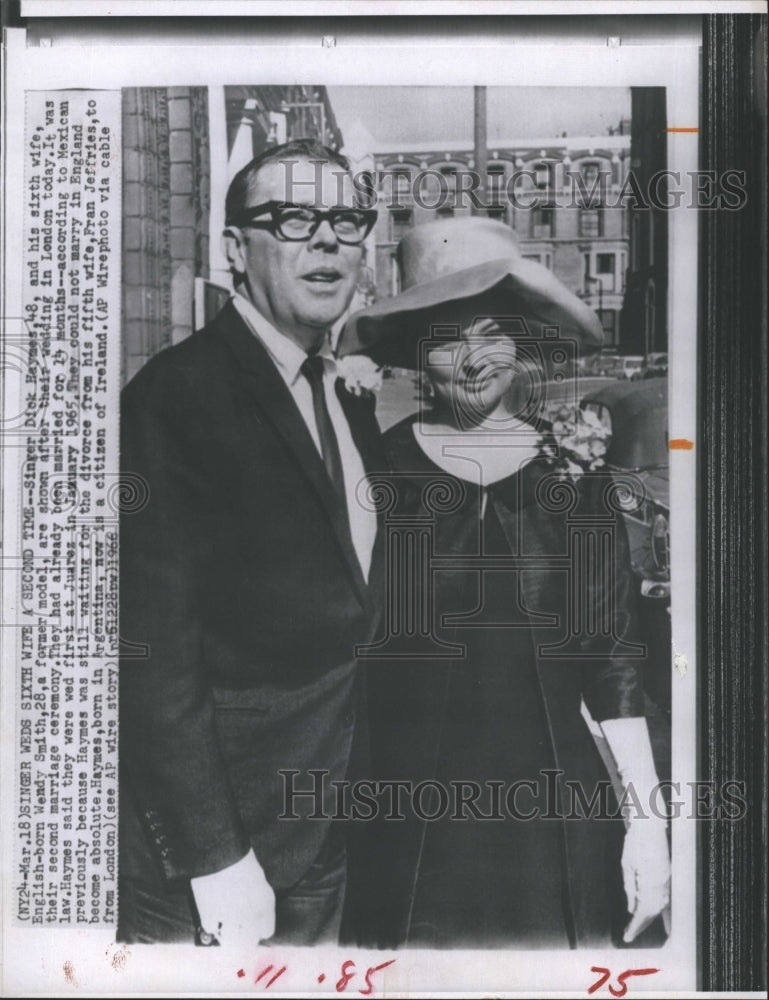 1966 Press Photo SInger Dick Haymes and Wife Wendy - Historic Images