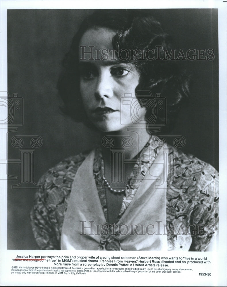 Press Photo Jessica Harper in Pennies from Heaven - Historic Images