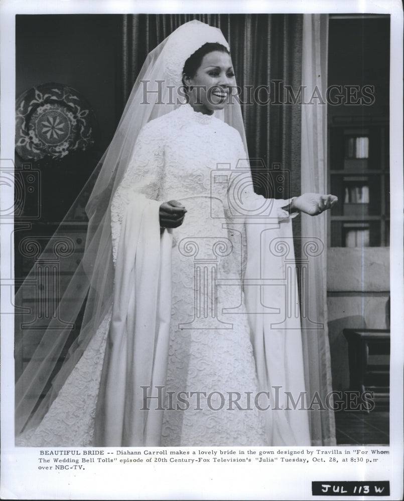 1971 Press Photo Actress Diahann Carroll in For whom the wedding bell tolls - Historic Images