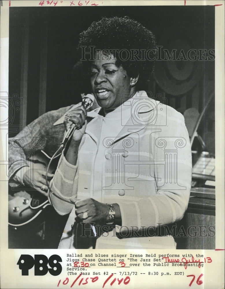 1972 Press Photo Singer Irene Reid On The Jazz Set Singing Blues - RSJ17101 - Historic Images