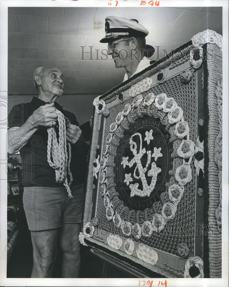 1978 Press Photo Sailor Henry Weber Holds Special Seal For Secretary - RSJ17161 - Historic Images