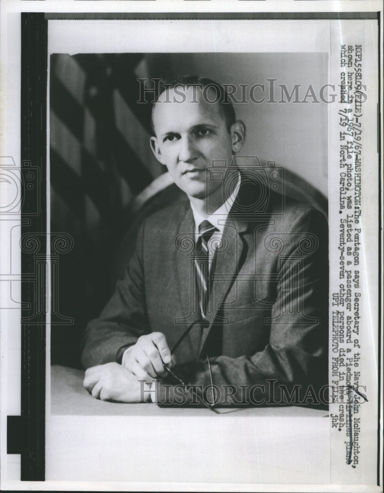 1967 Press Photo John McNaughton Secretary Navy - RSJ17629 - Historic Images